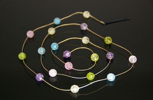 20珠の水晶がつらなった可愛らしい飾り紐